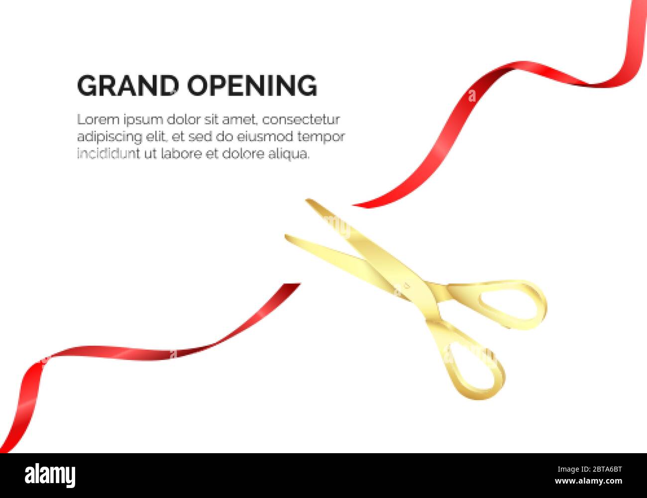Grand opening with red ribbon Royalty Free Vector Image