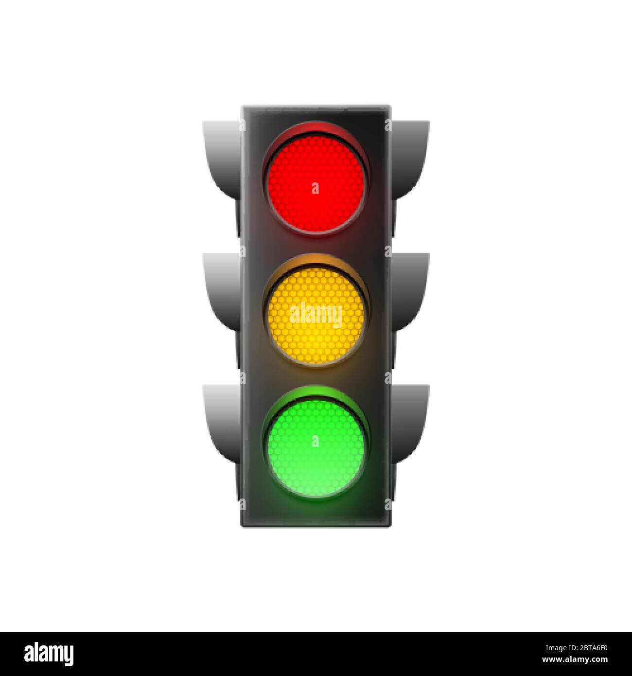 Traffic light isolated on white background. Vector illustration Stock Vector