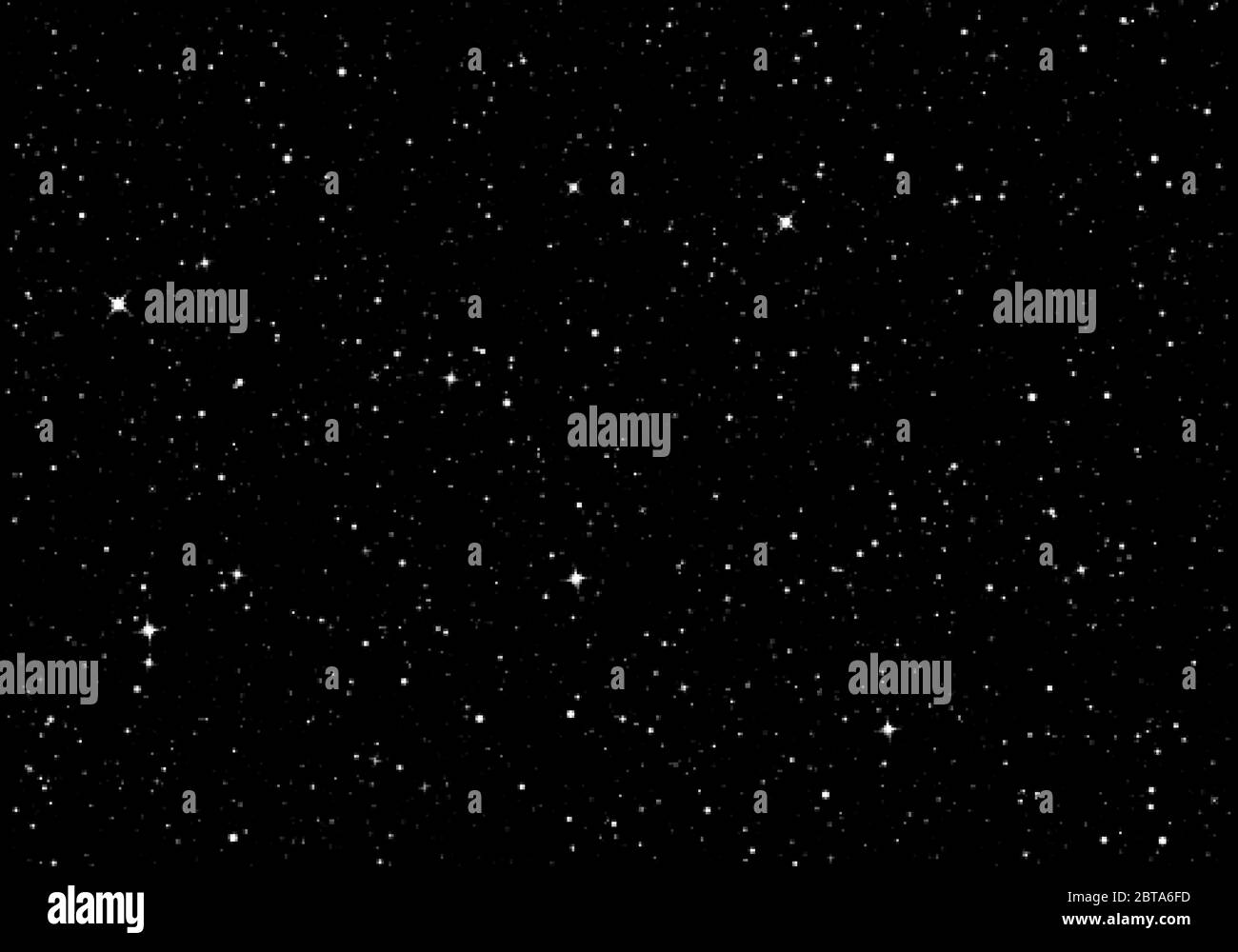 Starry sky. Dark night sky. Infinity space with shiny stars. Mystery dark Universe. Vector background Stock Vector