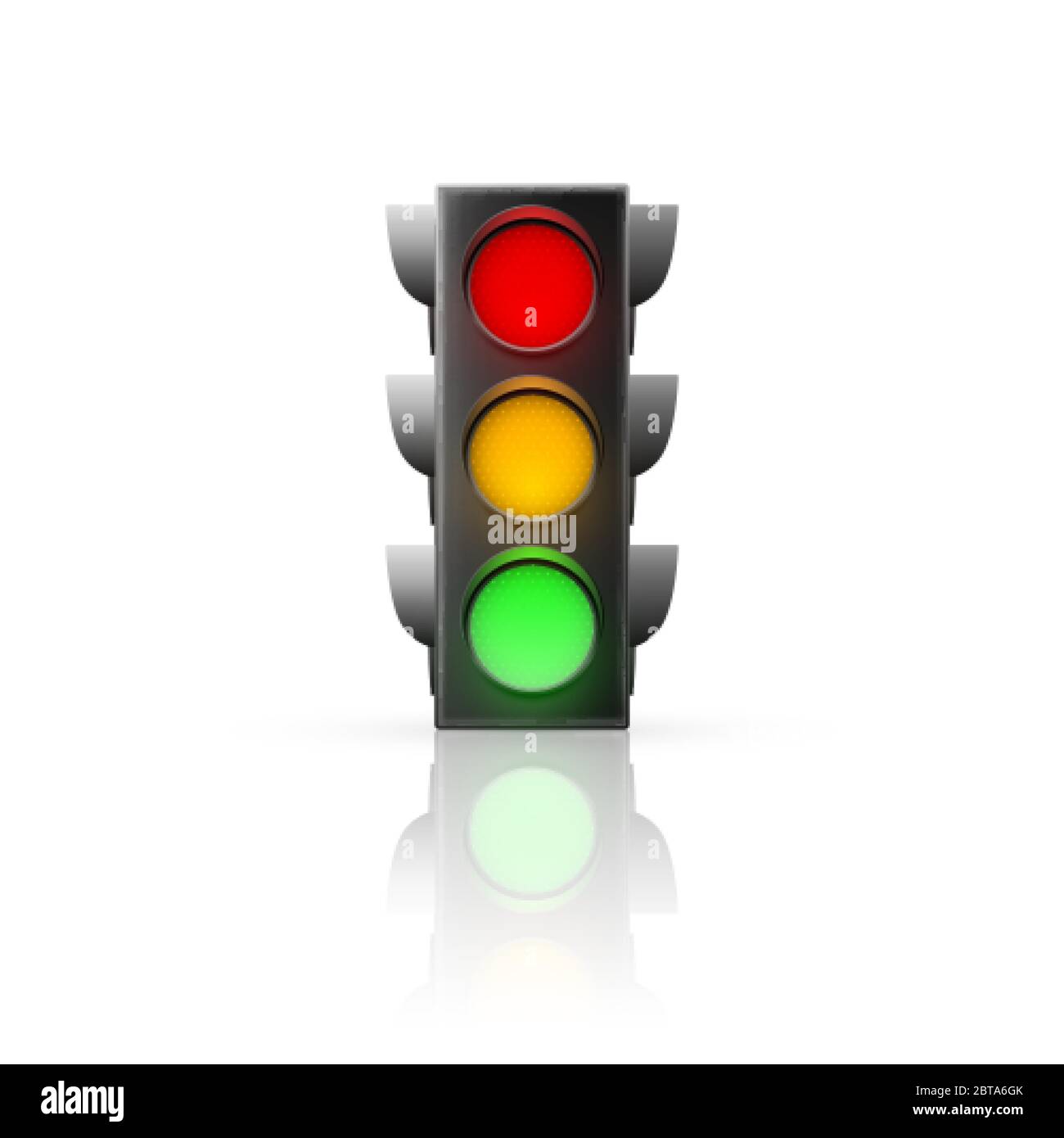 Realistic traffic light. Traffic Laws. Isolated vector illustration