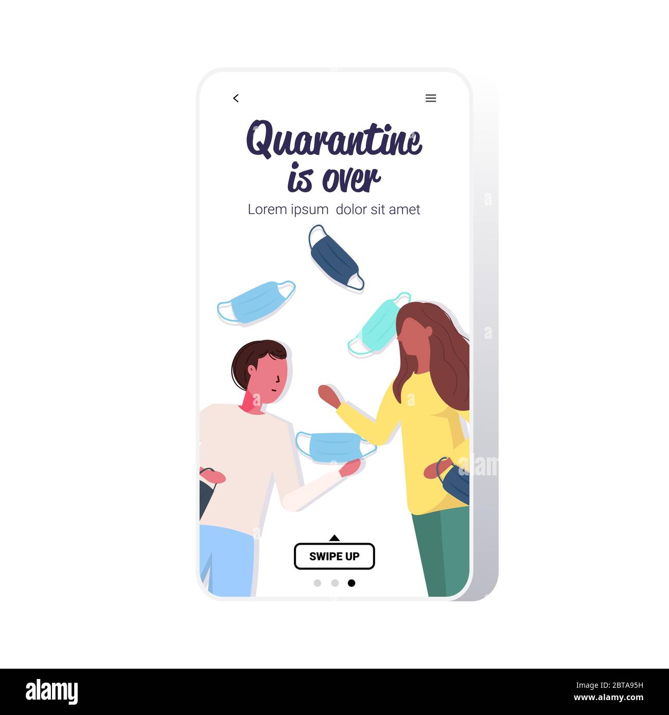 Girl throwing face masks Stock Vector Images - Alamy