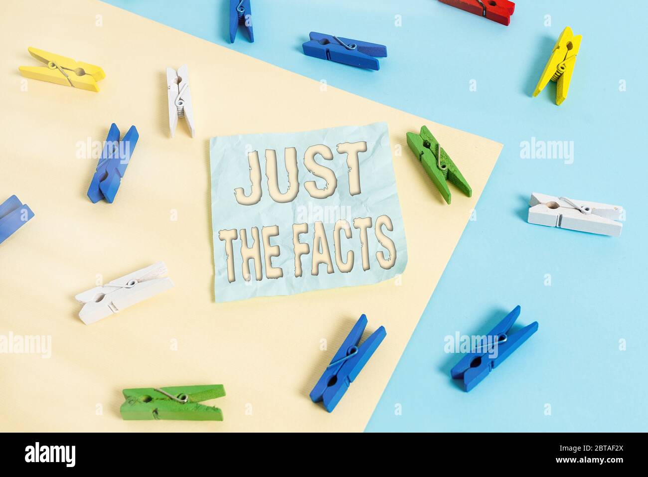 Handwriting text Just The Facts. Conceptual photo to have the correct