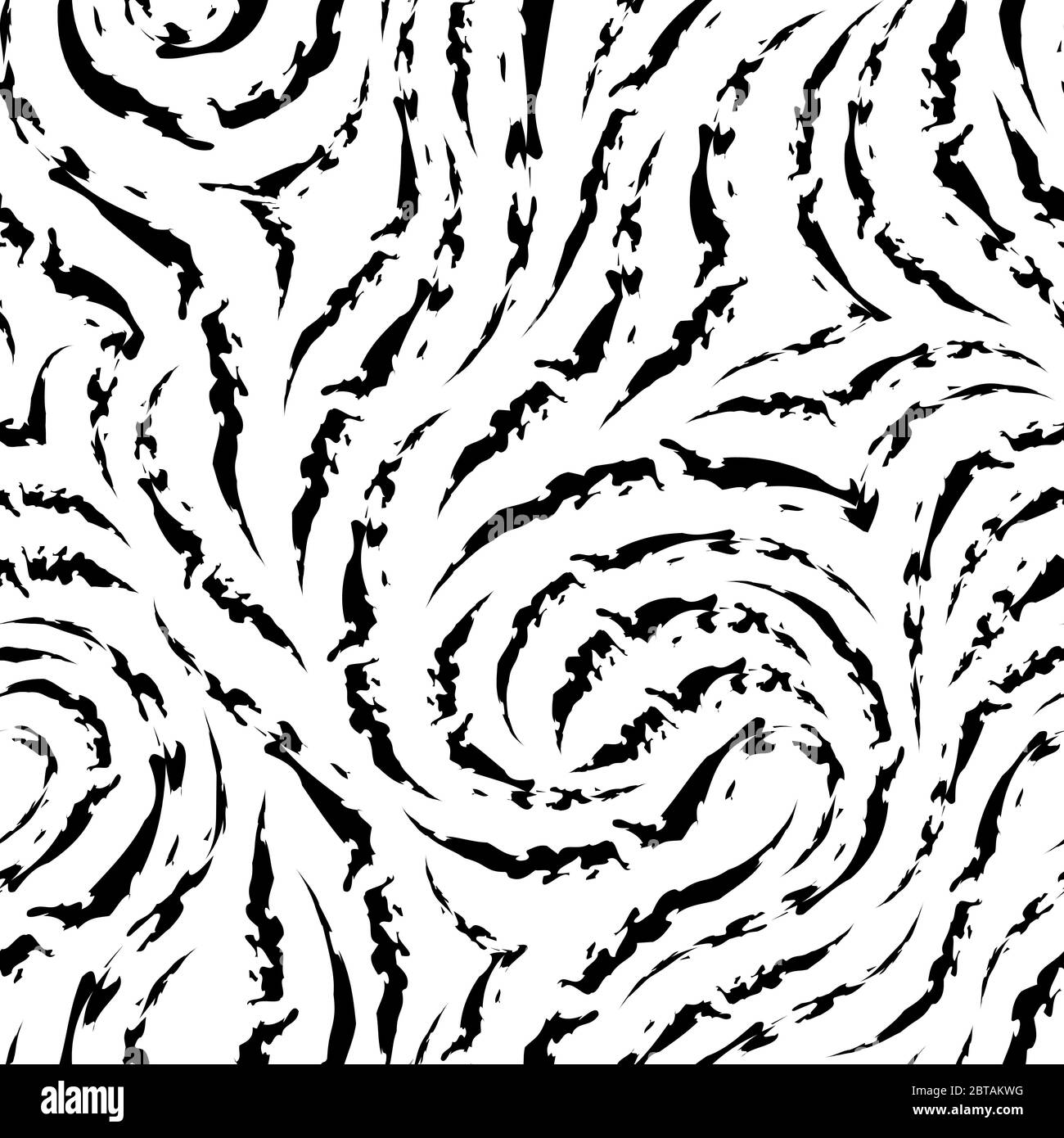 Black abstract vector torn lines seamless pattern isolated on white background. Fiber texture. Blank for printing on clothes or wrapping paper Stock Vector