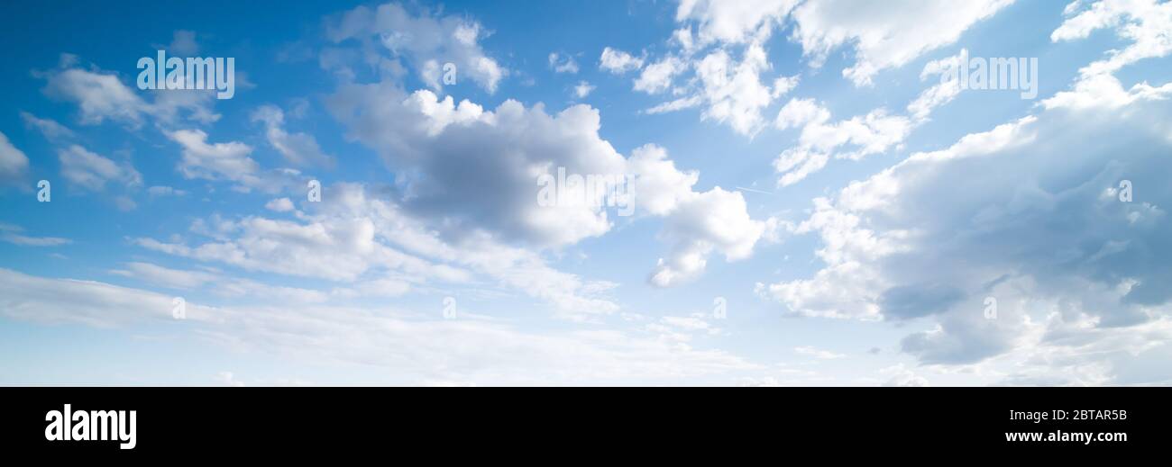 Sky clouds summer panorama background Stock Photo - Alamy