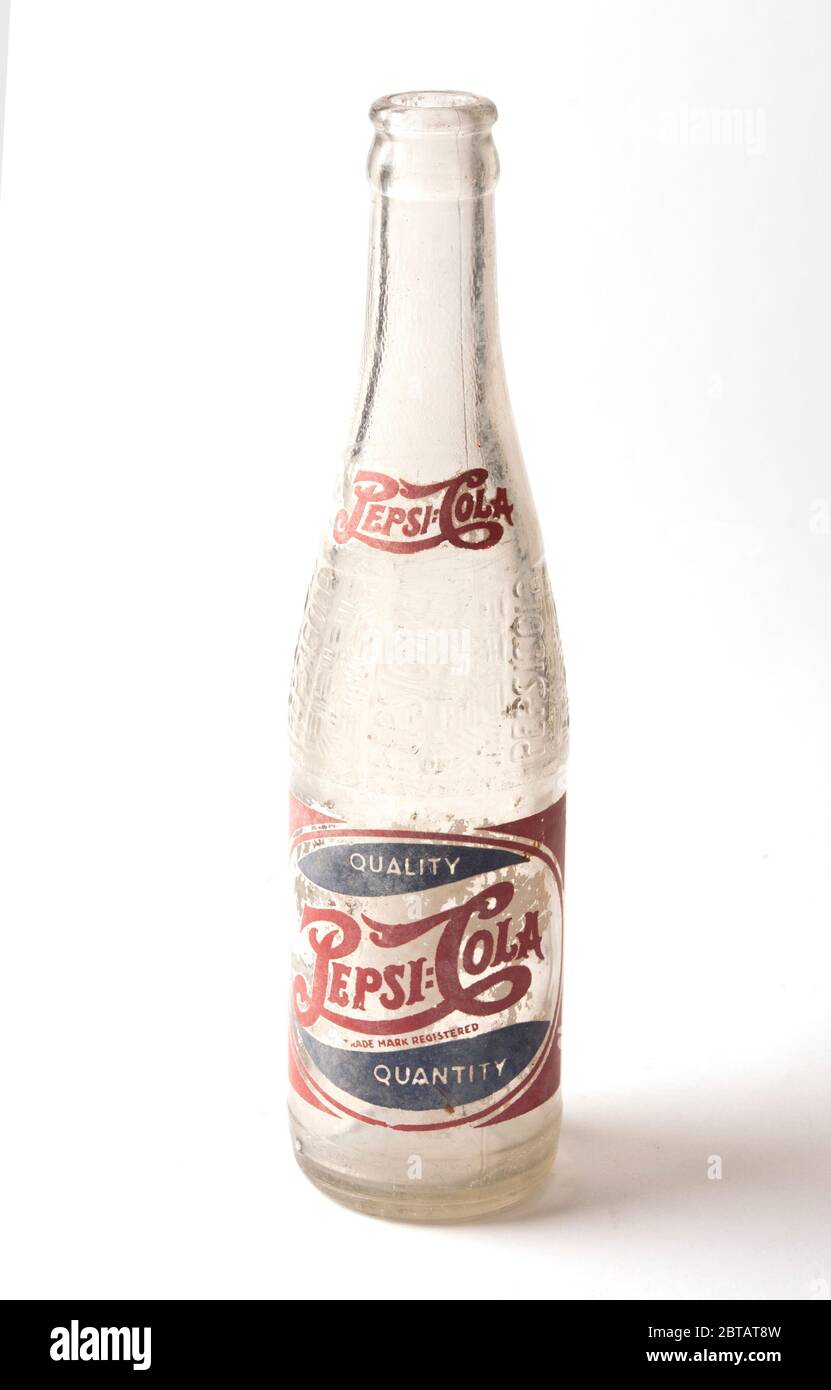 Old glass PepsiCola bottles Stock Photo