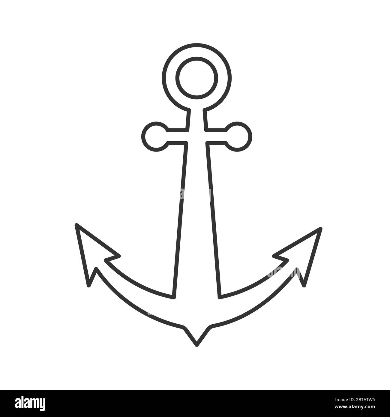 Anchor. Simple vector design, empty outline. Stock illustration isolated on  a white background Stock Vector Image & Art - Alamy