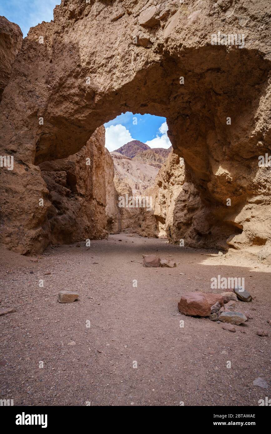 hikink the natural bridge trail in death valley in california in the usa  Stock Photo - Alamy