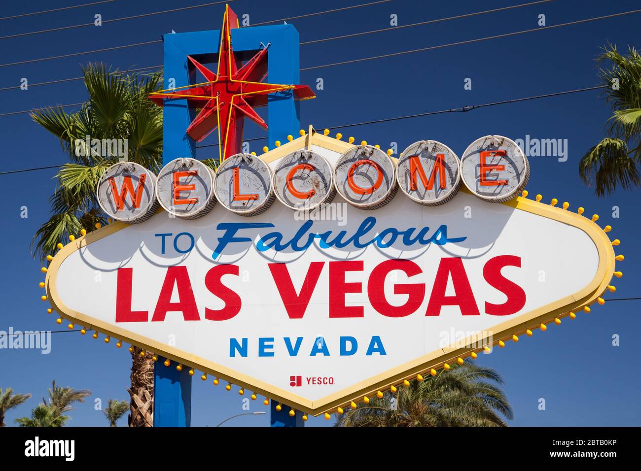Las Vegas, Nevada - August 30, 2019: The famous 'Welcome to Fabulous Las Vegas' sign in Las Vegas, Nevada, United States. Stock Photo