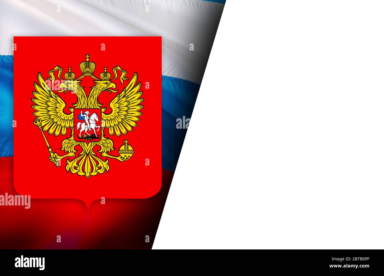 The Coat of Arms of Russia on the Background of the Russian Flag Stock  Illustration - Illustration of symbol, flag: 124172612