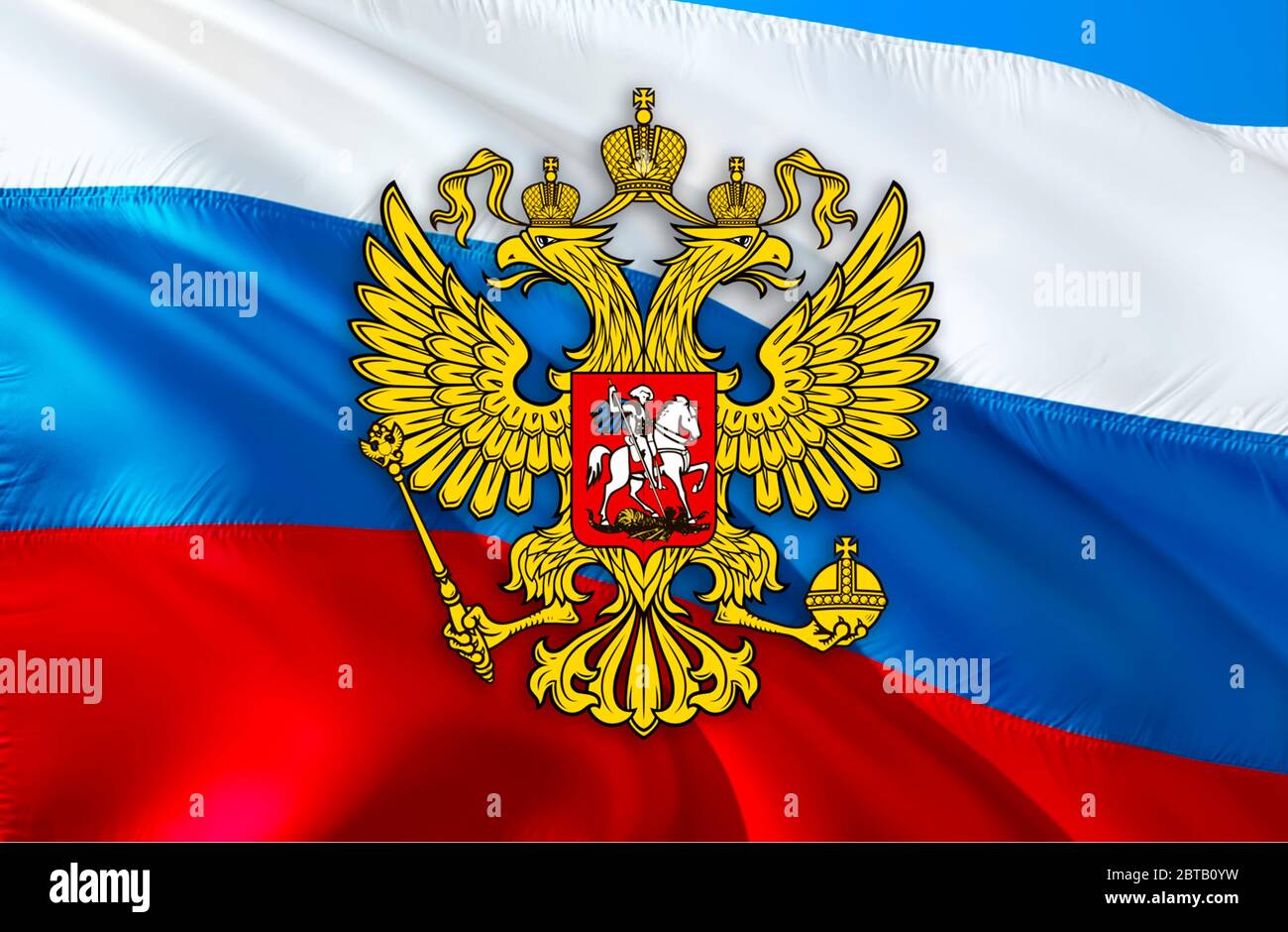 The Coat of Arms of Russia on the Background of the Russian Flag Stock  Illustration - Illustration of symbol, flag: 124172612