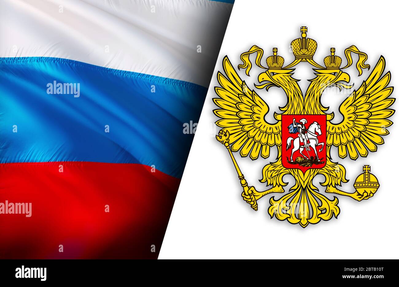 Russian Flag & Coat of Arms, Flag of Russia Square Sticker