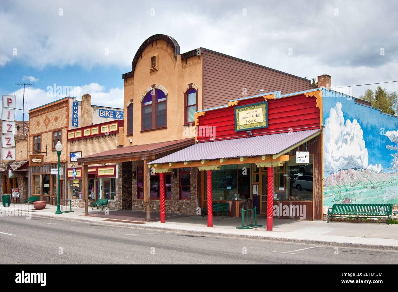 Store fronts on Main Street in Gunnison, Colorado, USA Stock Photo Alamy