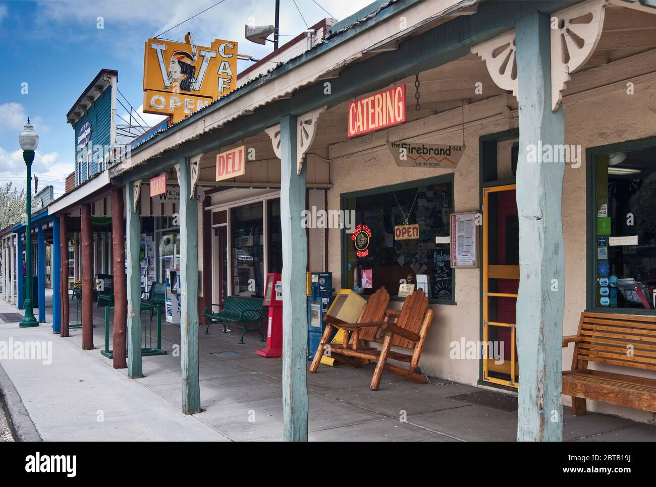 Store fronts on Main Street in Gunnison, Colorado, USA Stock Photo Alamy