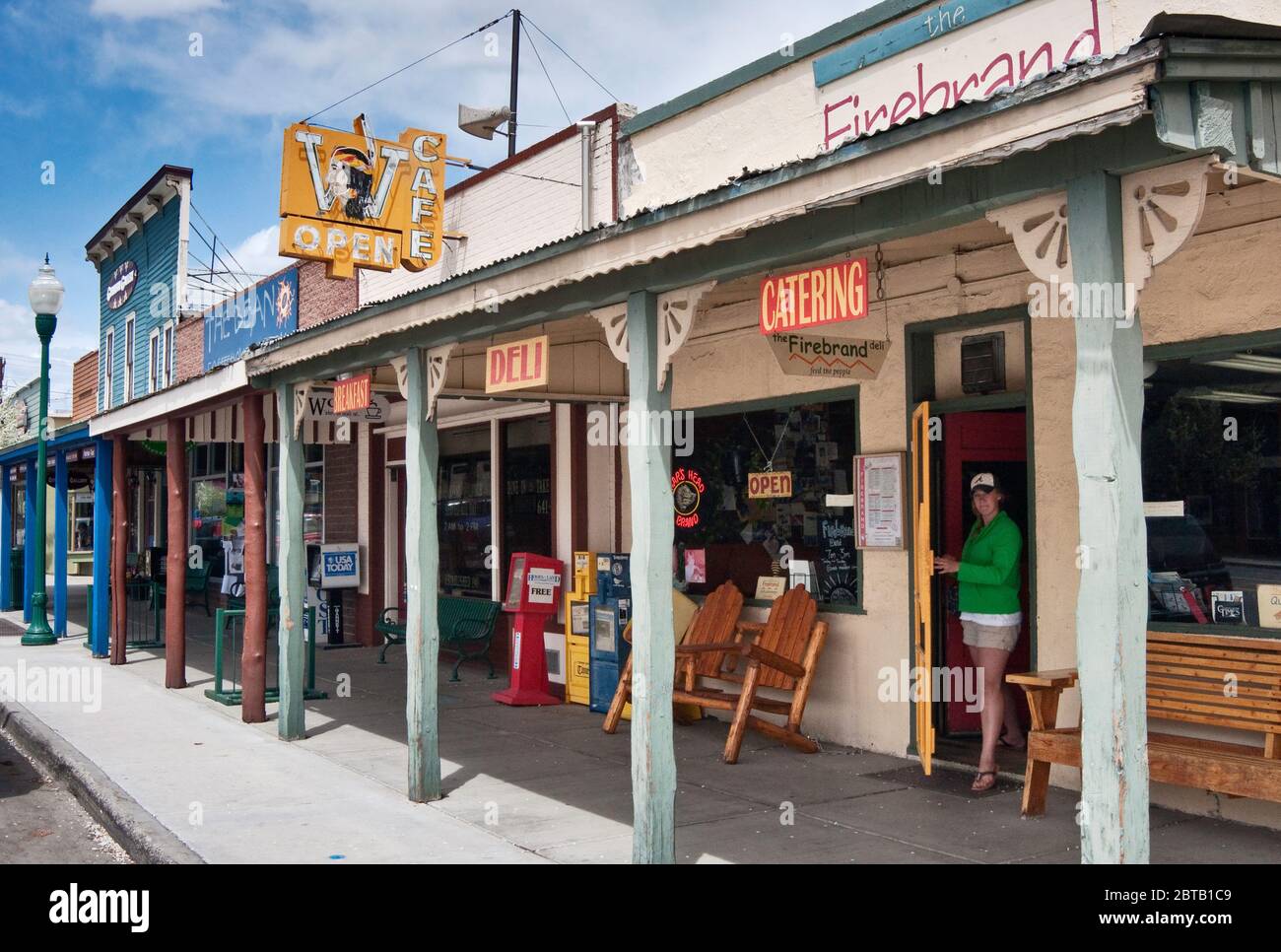 Store fronts on Main Street in Gunnison, Colorado, USA Stock Photo Alamy