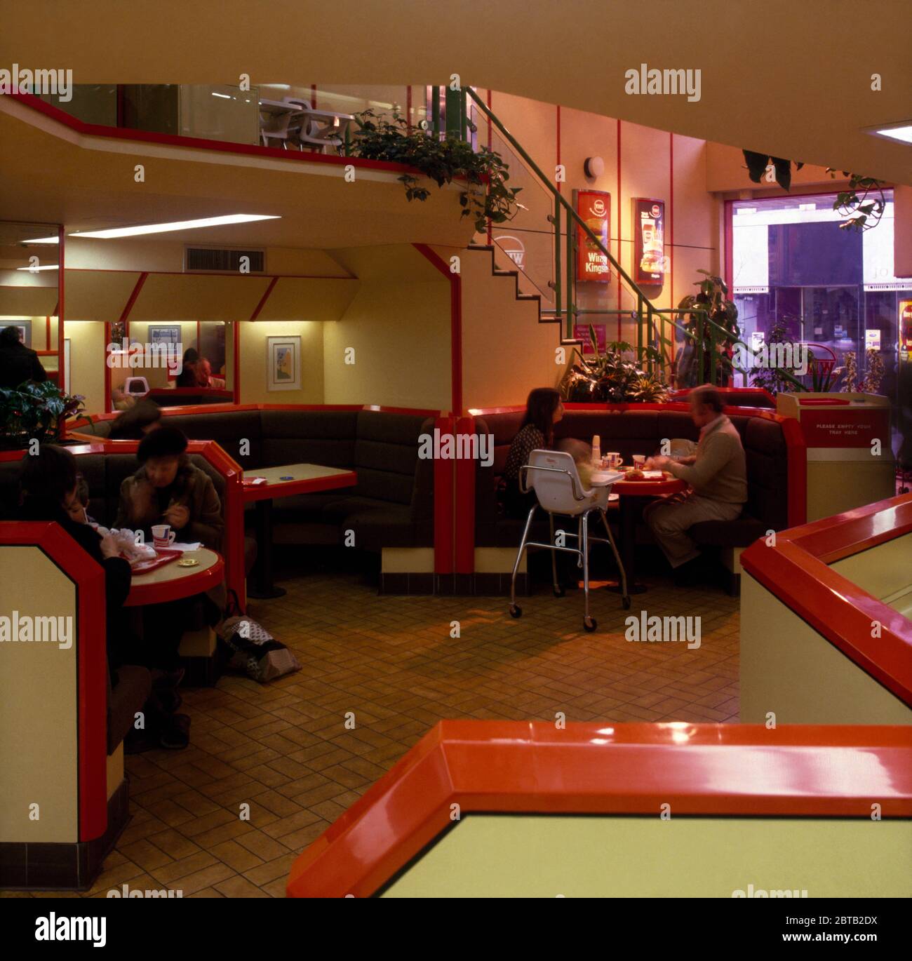 Interior of a British Wimpy Burger bar in the 1970's Stock Photo