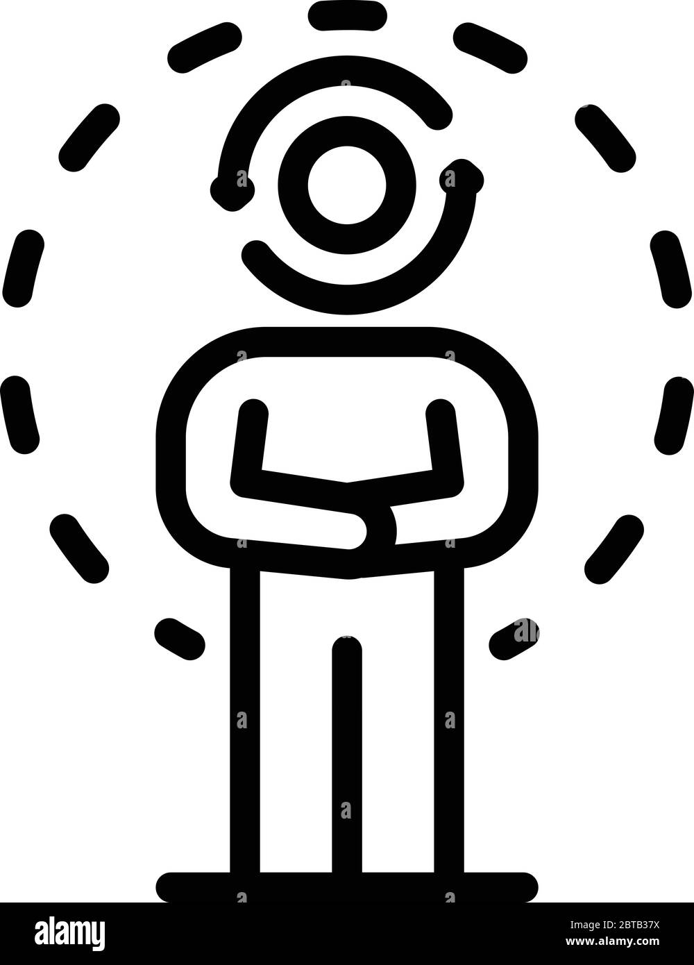 Recycling man head icon, outline style Stock Vector