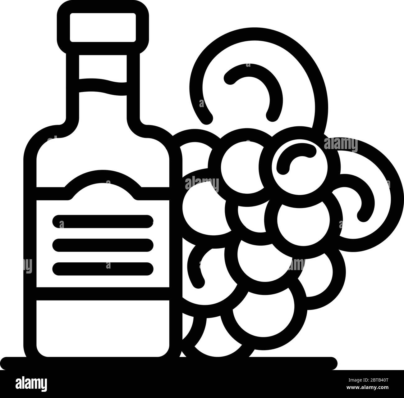 Grape and bottle icon, outline style Stock Vector Image & Art - Alamy