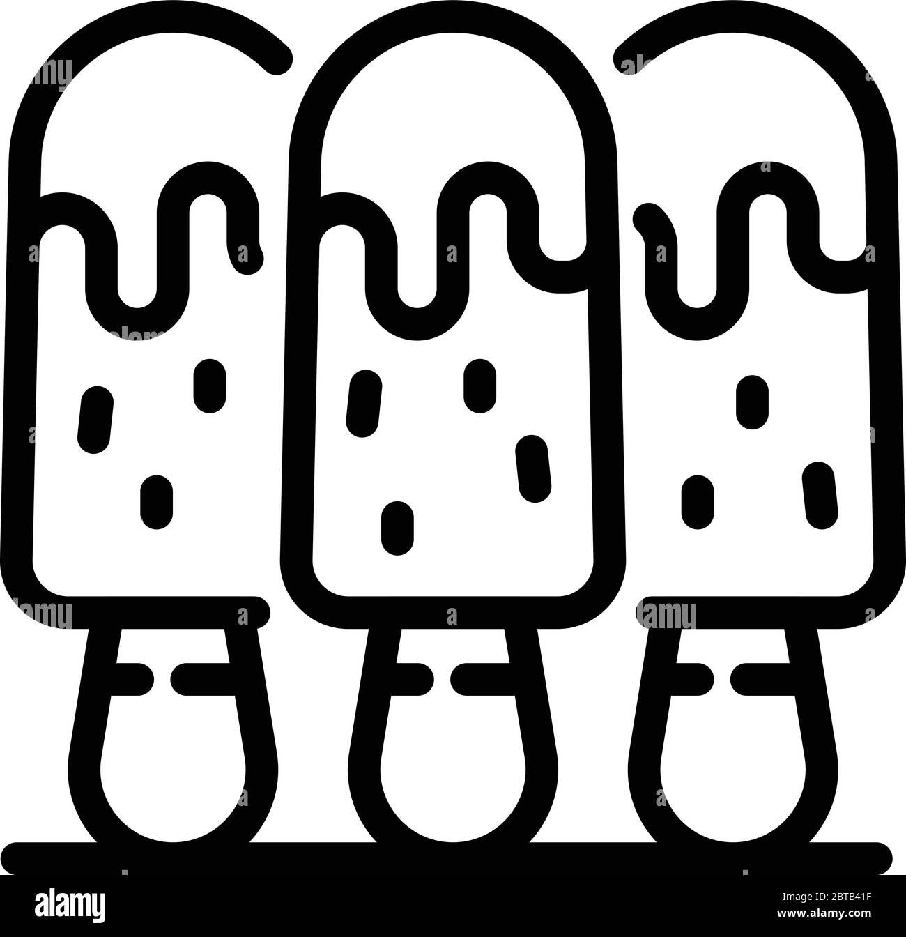 Three ice creams on stick icon, outline style Stock Vector Image & Art ...