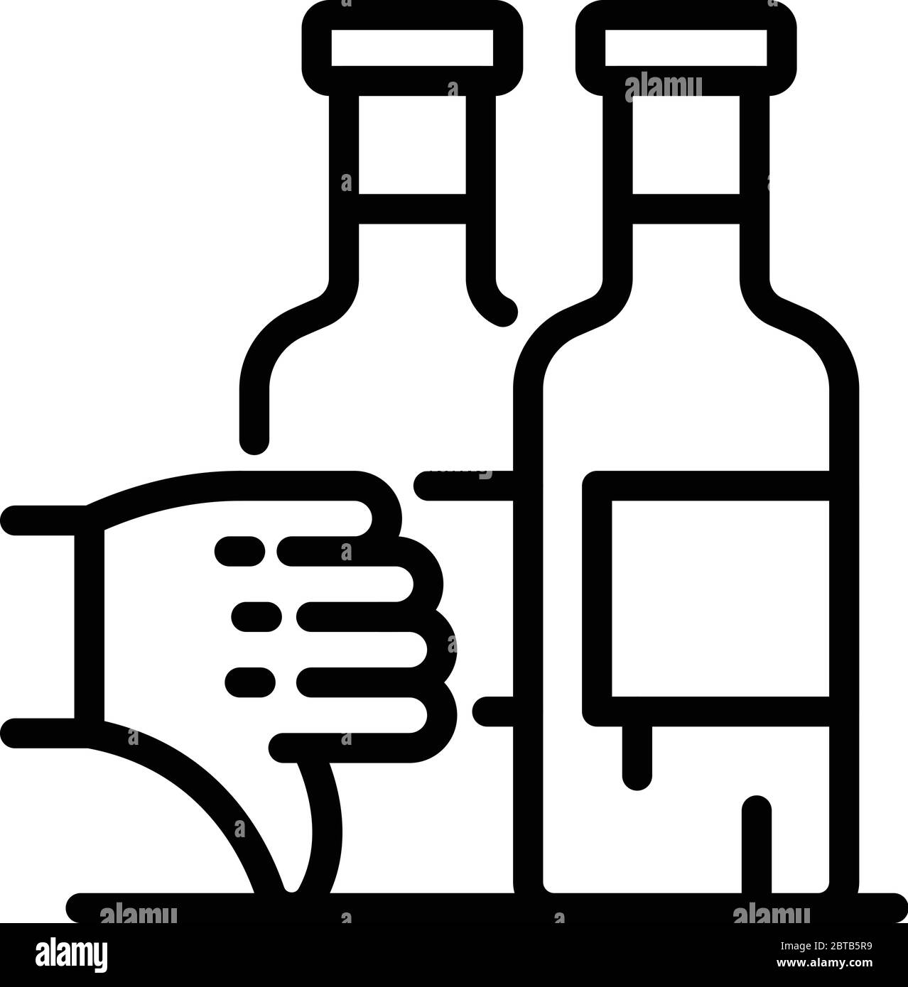 Bad quality wine icon, outline style Stock Vector