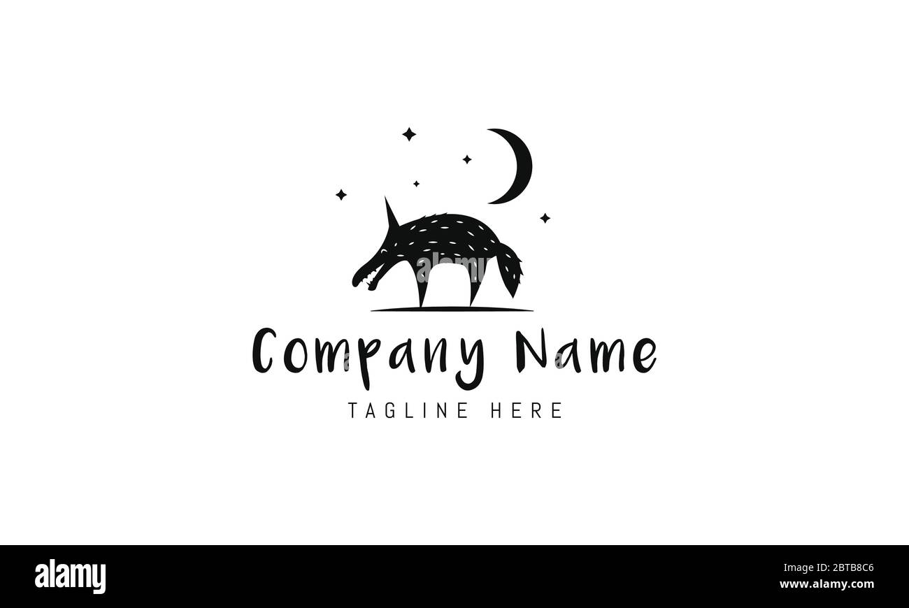 Vector logo on which an abstract image of a funny drawn wolf under the moon and stars Stock Vector Image & Art - Alamy Vector logo on which an abstract image of a funny drawn wolf under the moon and stars Stock Vector Image & Art - Alamy