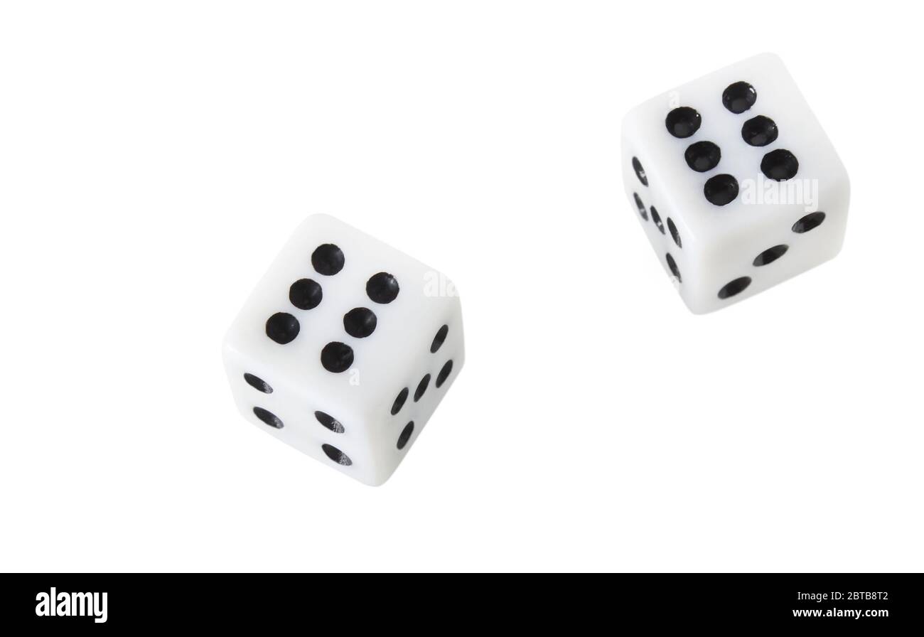 Dice close up isolated on white background Stock Photo Alamy