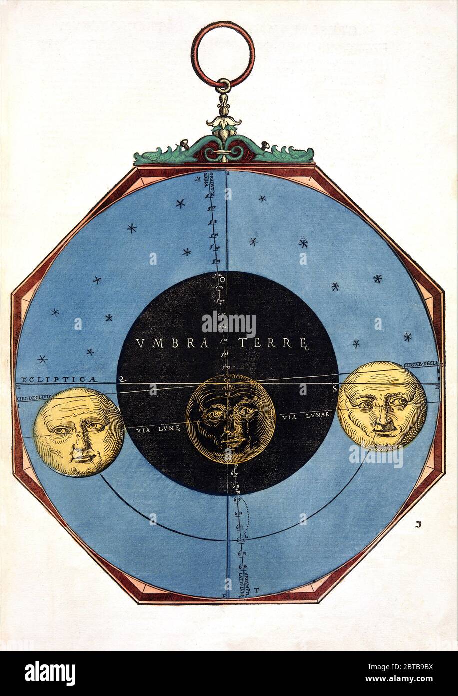 1540, GERMANY : The german cartographer , astronomer and mathematician  PETER APIAN aka PETRUS APIANUS aka PIETRO APIANO ( 1495 - 1552 ). Illustration from the book by Peter Apian ASTRONOMICUM CAESAREUM, printed in ( 1540 ), engraved by Michael Ostendorfer . - TOLOMEUS - TOLOMEO - AMERICO VESPUCCI - Amerigo - Peter Bennewitz or Peter Bienewitz - CARTOGRAFO - CARTOGRAFIA - CARTOGRAPHY - GEOGRAFIA - GEOGRAPHY - HISTORY - foto storiche  - COSMOGRAFIA - COSMOGONIA - ASTRONOMIA - ASTRONOMY - ASTRONOMER - ASTRONOMO -  illustrazione - illustration - engraving - incisione  - cartografo - cartografia - Stock Photo