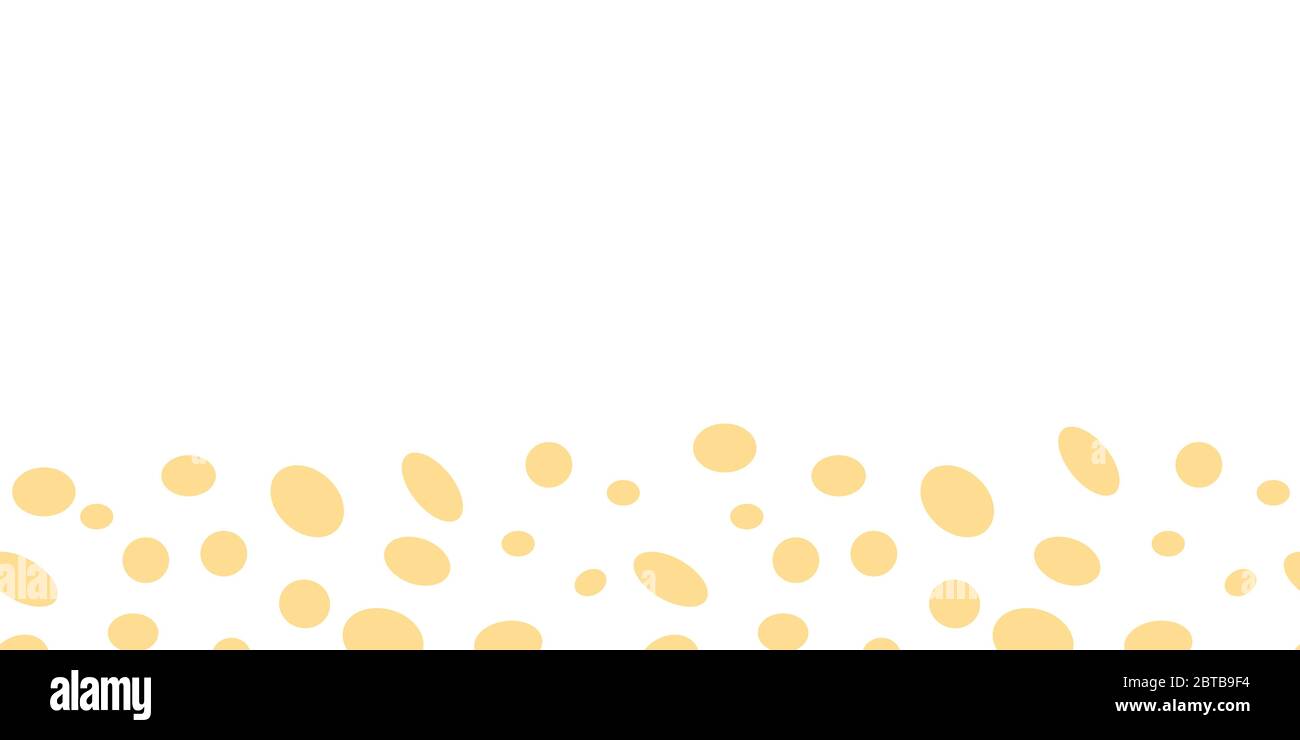 Seeing spots border, Misshappen yellow spots on white background