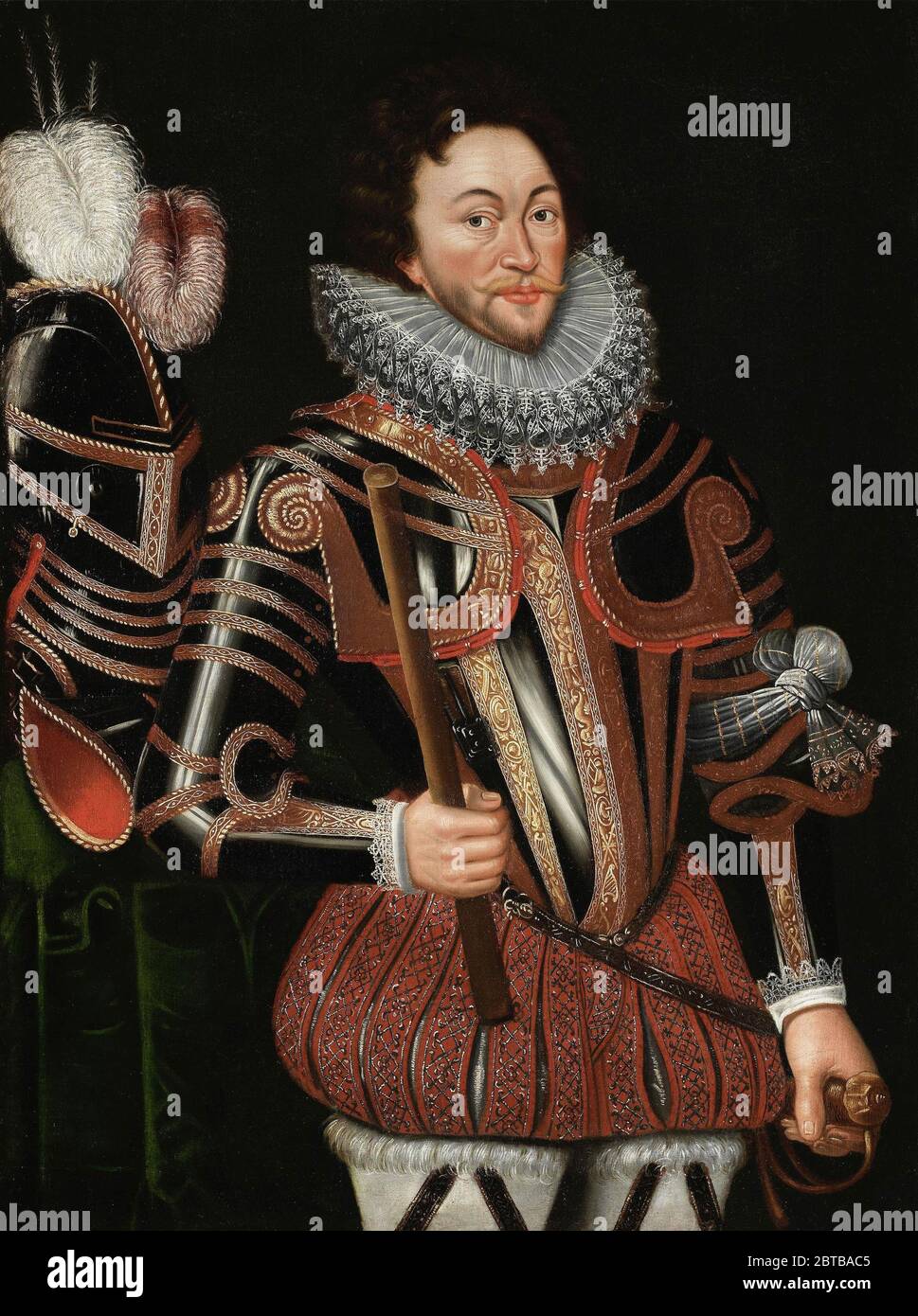 Portrait of Sir Francis Drake (1540-1596) by unknown artist, late 16th or early 17th century painting Stock Photo