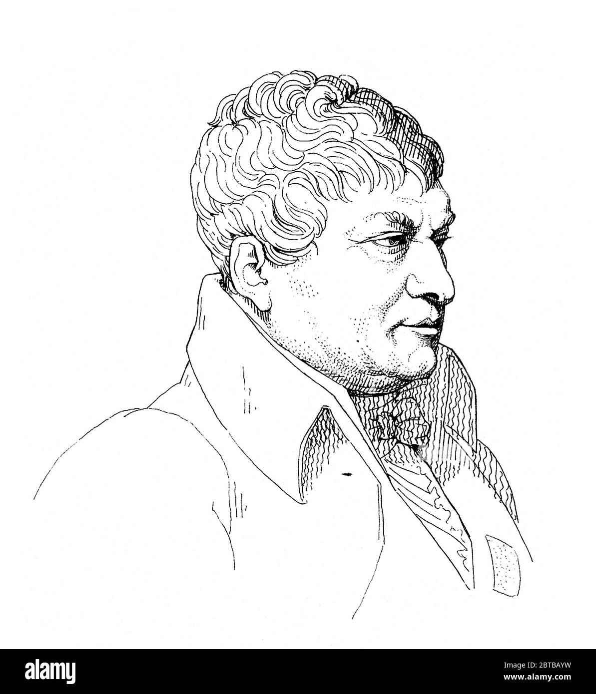 1821, FRANCE : The french mathematician and astronomer Jean-Baptiste Joseph Delambre ( 1749 - 1822 ) . Engraving by unknown. .- Jean Baptiste - SCIENZA - ritratto - portrait - SCIENZIATO - SCIENZA -  SCIENCE - SCIENTIST- HISTORY -  foto storiche  - MATEMATICO - MATEMATICA - MATHEMATIC - MATHEMATICIAN  - mathematics - ASTRONOMIA - ASTRONOMY - ASTRONOMER - ASTRONOMO -  illustrazione - illustration - engraving - incisione  - colletto - collar - engraving --- ARCHIVIO GBB Stock Photo