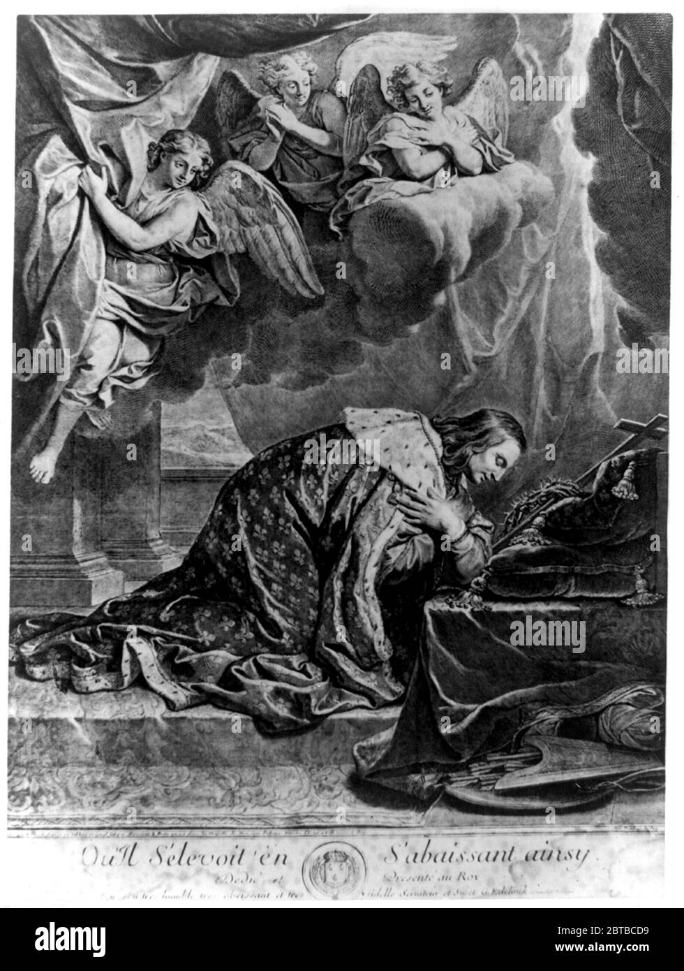 1260 ca, FRANCE: Saint Louis the French King LOUIS IX ( 1212 - 1270 ) of Capet house. Father of King Philip III the Bold ( Philippe Le Hardi ). - CAPETINGI - NOBILITY - NOBILI francesi - Nobiltà francese - FRANCIA - illustrazione - illustration - engraving - incisione - LUIGI IX Re di Francia - SANTO - RELIGIONE CATTOLICA - CATHOLIC RELIGION --- ARCHIVIO GBB Stock Photo