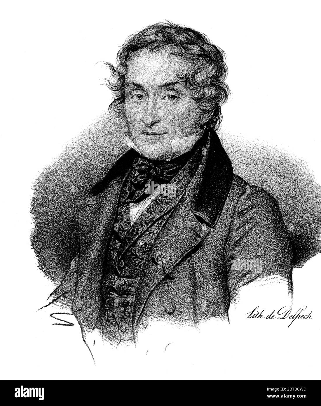 1833 , FRANCE : The french writer and librarian Jean CHARLES Emmanuel NODIER ( 1780 - 1844 ). Portrait engraved by Delpech , 1833 . Introduced a younger generation of Romanticists to the Conte Fantastique , Gothic literature and vampire tales . - ritratto - portrait - HISTORY - FOTO STORICHE - collar - colletto  - engraving - incisione - illustrazione - illustration  - SCRITTORE GOTICO  - LITERATURE - LETTERATURA GOTICA - GOTICO - HORROR - ROMANTIC - ROMANTICISMO ---  ARCHIVIO GBB Stock Photo