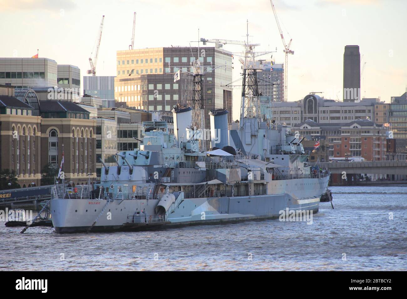 HMS Belfast. Second World War Royal Navy warship Stock Photo - Alamy