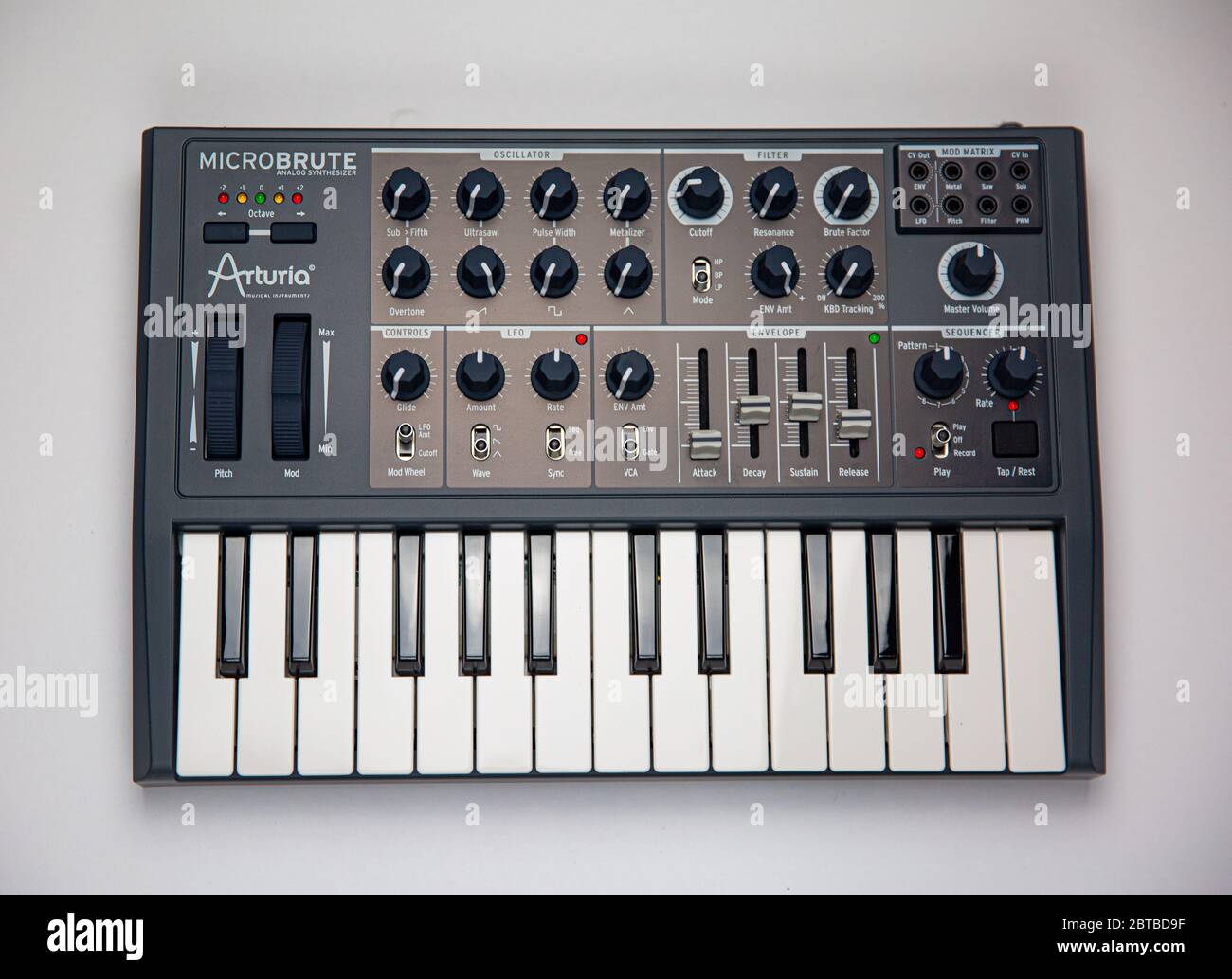 Arturia micro brute synthesizer Stock Photo