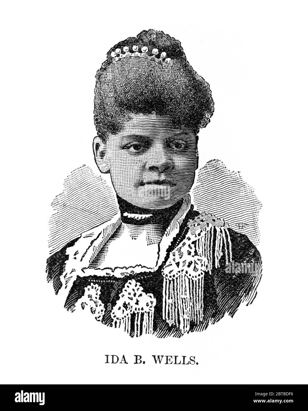 1890 ca , Chicago, USA : The  IDA B. WELLS ( Bell Wells-Barnett  , 1861 - 1931 ). American investigative journalist , educator and early leader in the civil rights movement . She was one of the founders of the National Association for the Advancement of Colored People ( NAACP ).Wells arguably became the most famous black woman in America, during a life that was centered on combating prejudice and violence, who fought for equality for African Americans , especially women .- Wells Barnett - Movimento diritti civili - Gente di Colore - AFRO-AMERICANI - Afro Americani - DONNA GIORNALISTA - giornal Stock Photo