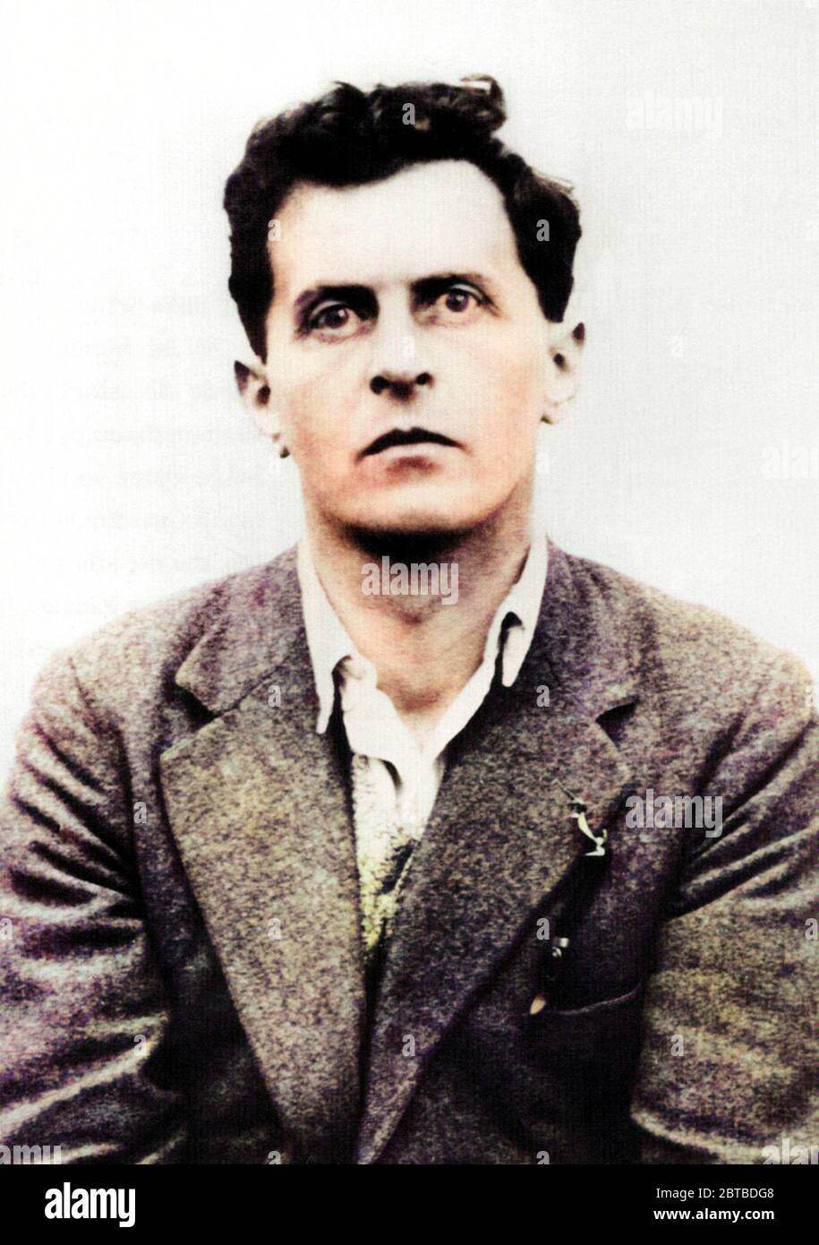 1922 ca, AUSTRIA : The austrian philosopher LUDWIG WITTGENSTEIN ( 1889 - 1951 ). Photo DIGITALLY COLORIZED . - FILOSOFO DEL LINGUAGGIO - LOGICO - LOGICA - FILOSOFIA - PHILOSOPHY of LANGUAGE - HISTORY - FOTO STORICHE - portrait - ritratto  --- Archivio GBB Stock Photo