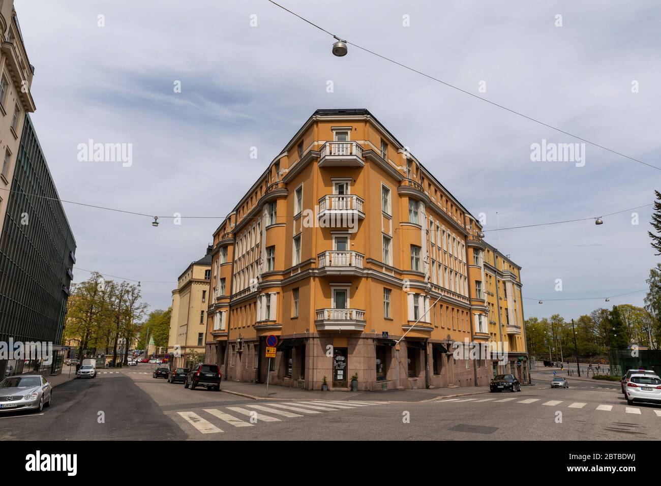 Old buildings in Finnish capital city, Helsinki, have been built during a long period of time. Each building shows popular architecture to it's era. Stock Photo
