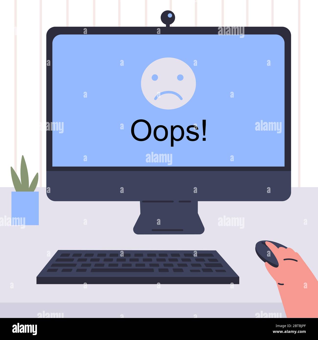 Template for an error page illustration.Oops error Stock Vector