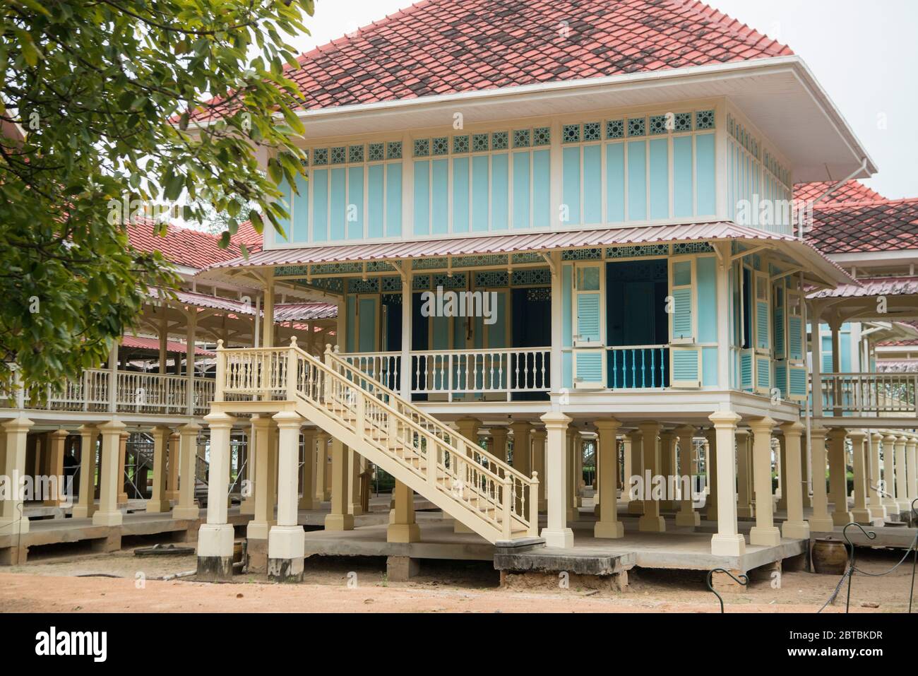 the Royal Summer Palace of Marukhathaiyawan of King Rama 5 north the Town of Hua Hin in Thailand.   Thailand, Hua Hin, November, 2019 Stock Photo