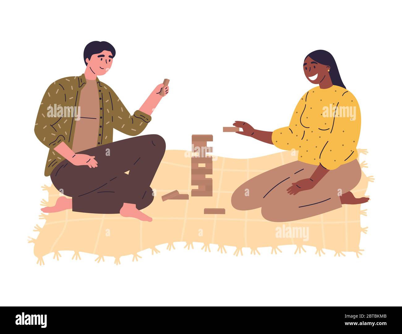 Jeune adulte sud-est asiatique couple se détendre mode de vie en jouant  jenga planche Jeu à Accueil 23993762 Photo de stock chez Vecteezy