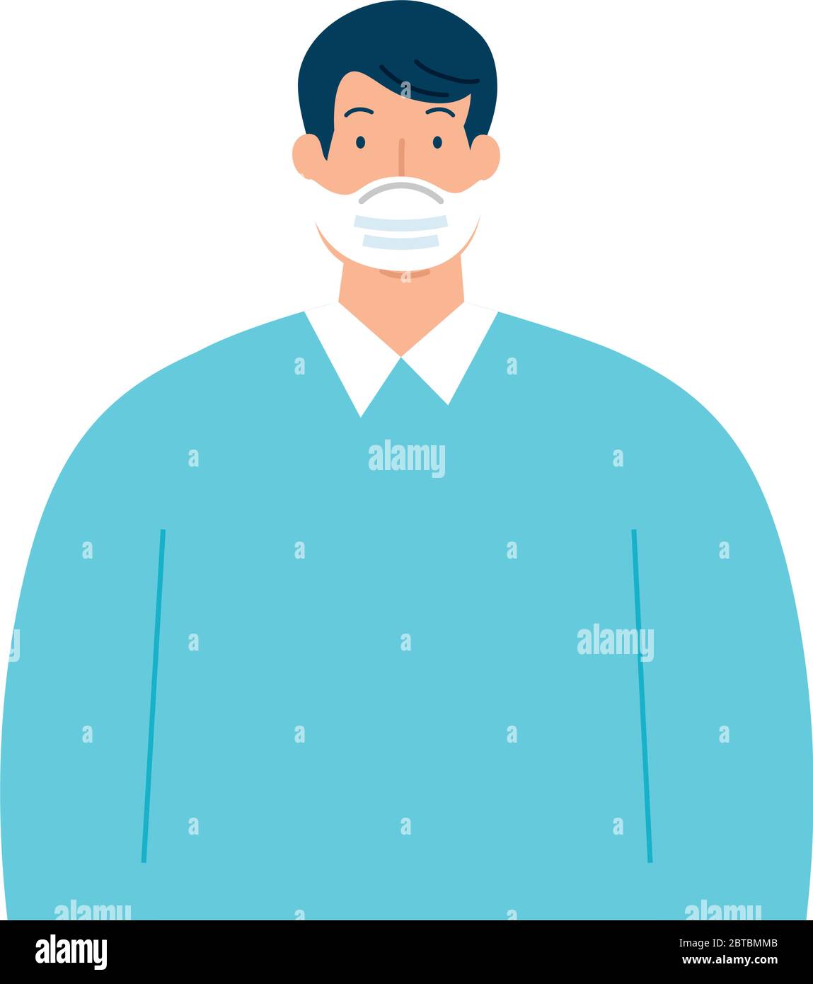 man using protective surgical mask for covid 19 prevention Stock Vector ...