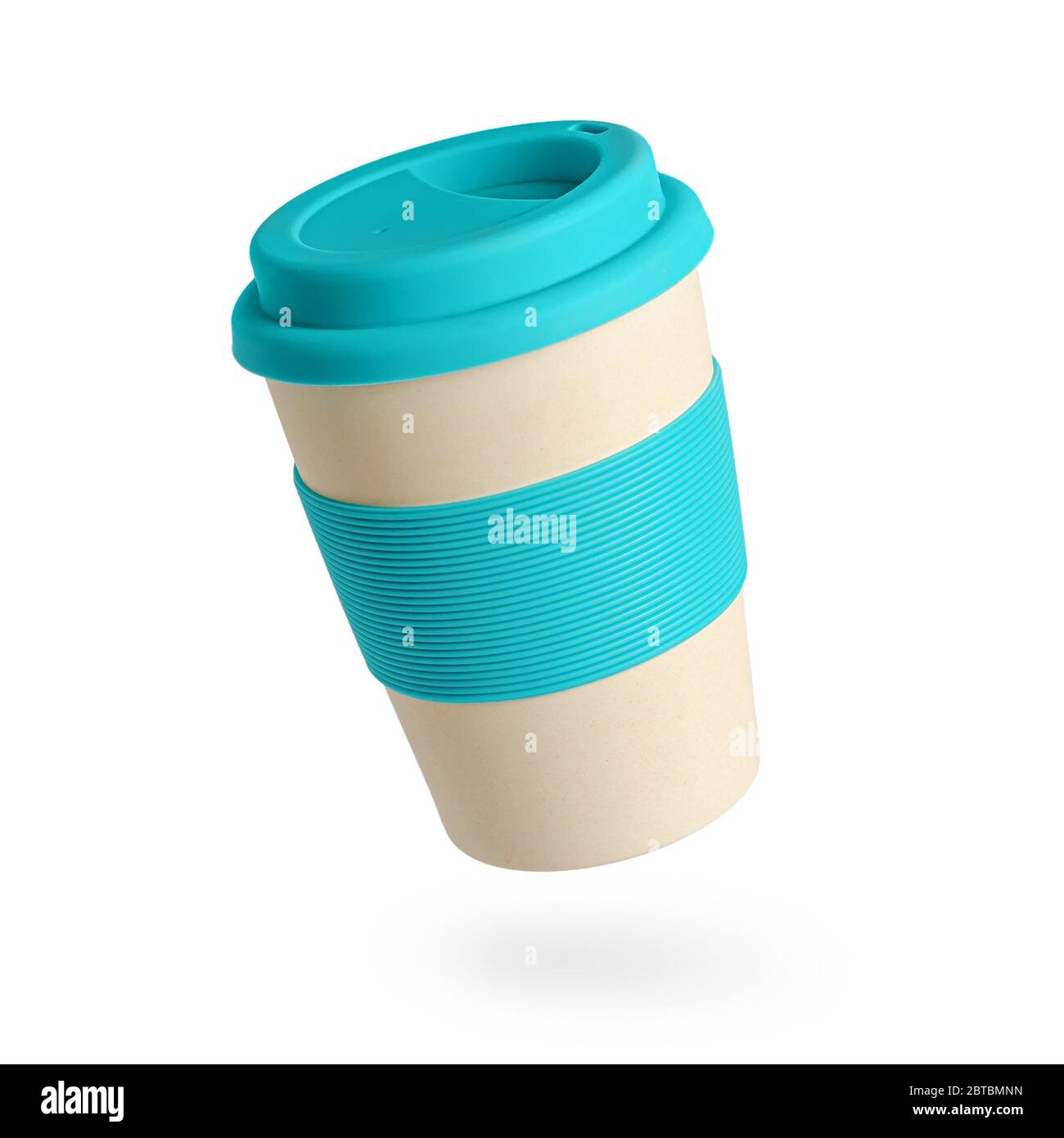 Download Reusable Bamboo Coffee Cup With Blue Silicone Holder And Lid Isolated On White Zero Waste Concept Stock Photo Alamy