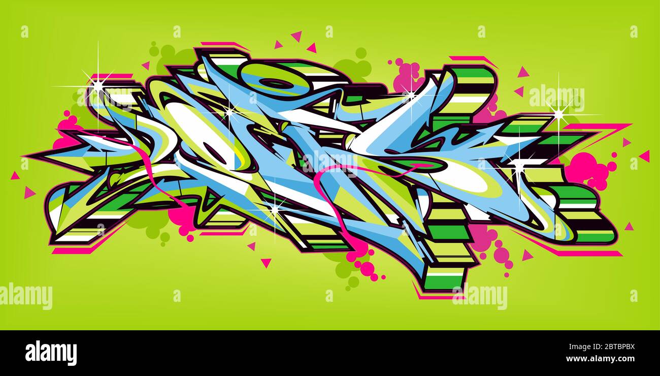 Abstract Word Lets Graffiti Style Font Lettering Vector Illustration Stock Vector