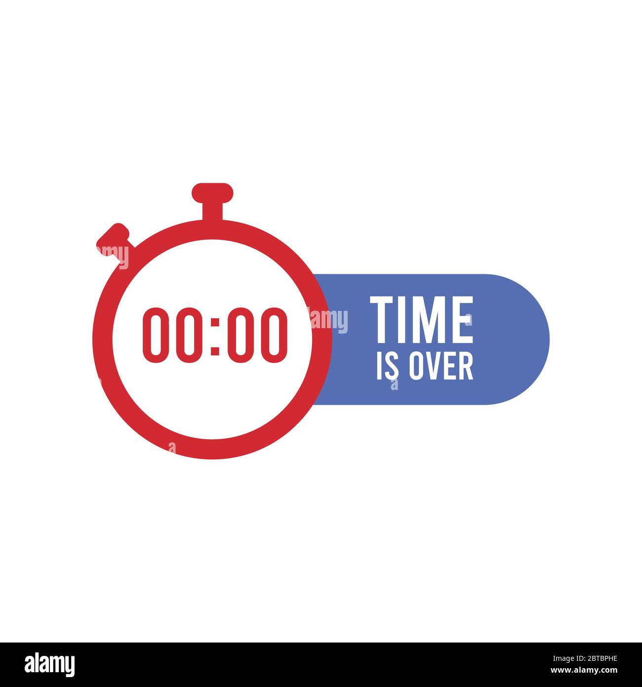 clock with message time is over vector symbol Stock Vector