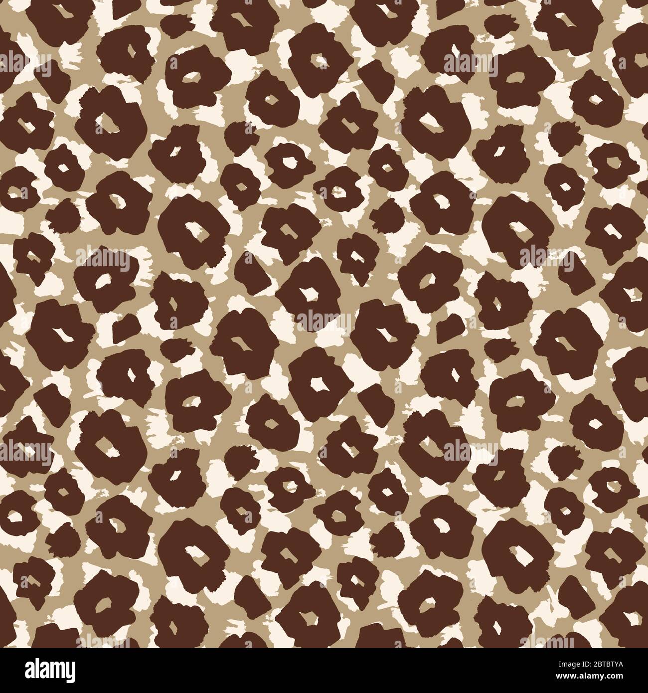 Safari pattern leopard print background, cheetah or jaguar animal skin, vector seamless design. African safari leopard or panther print pattern of brown spots on beige background, wild animals decor Stock Vector