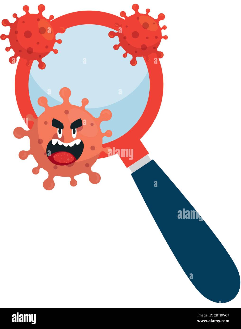 magnifying glass icon, loupe sign with coronavirus emoji Stock Vector Image & Art Alamy