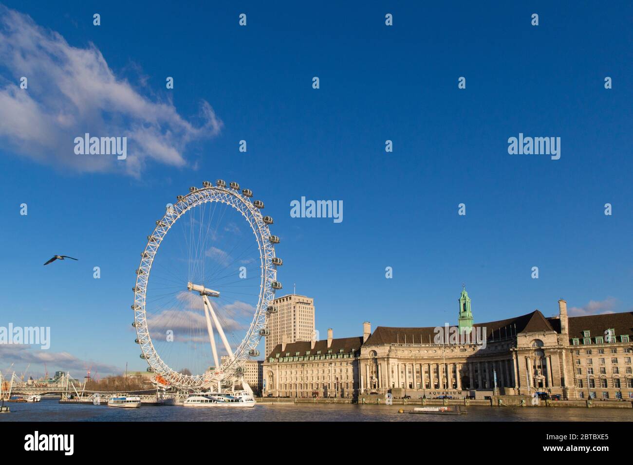 London eye and the county hall Stock Photo - Alamy