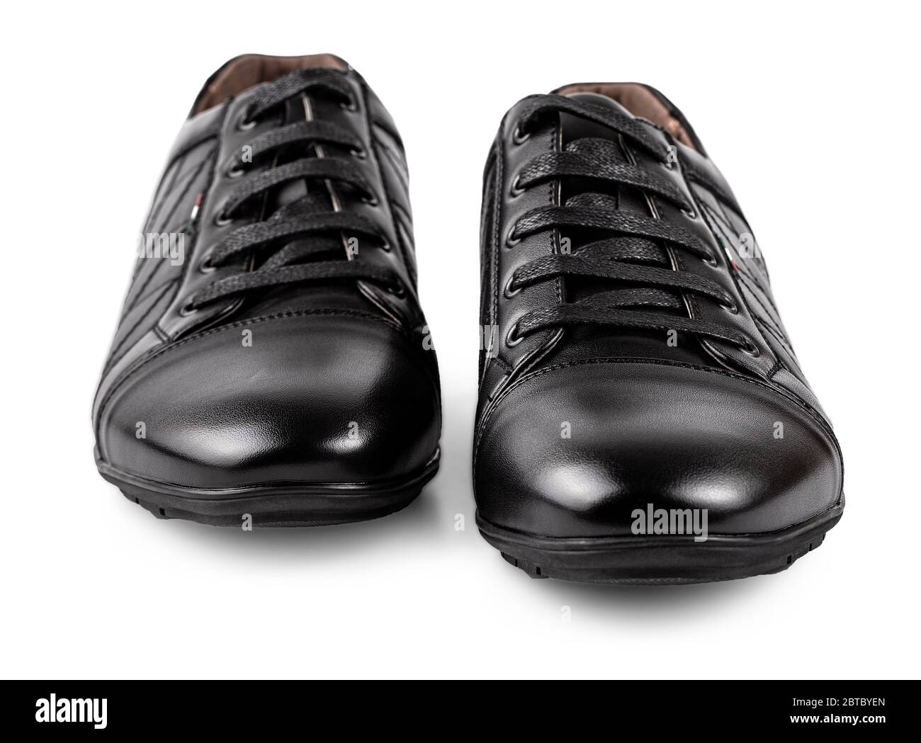 The black men's shoes isolated on white background Stock Photo - Alamy