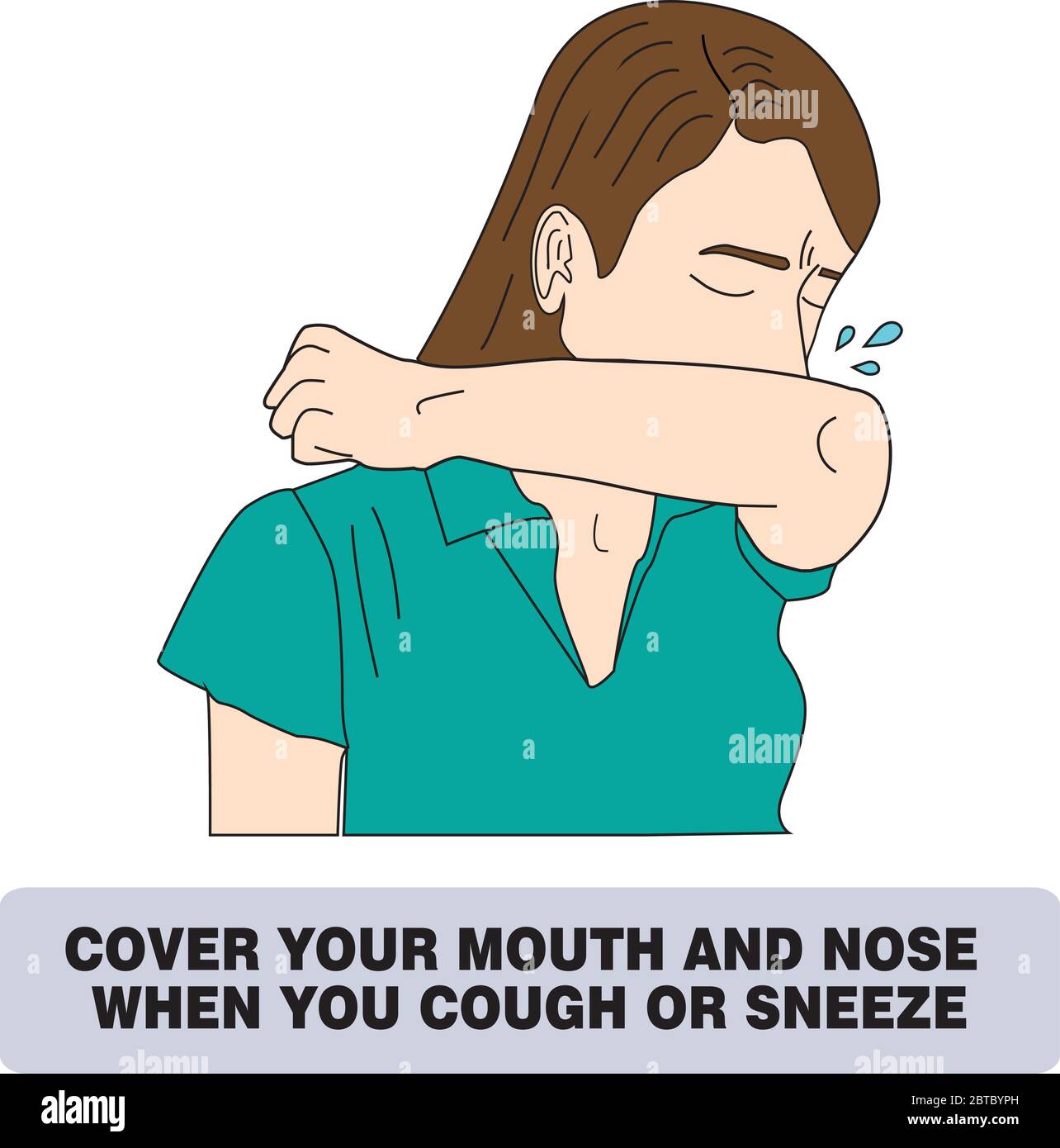 coughing in arm cartoon