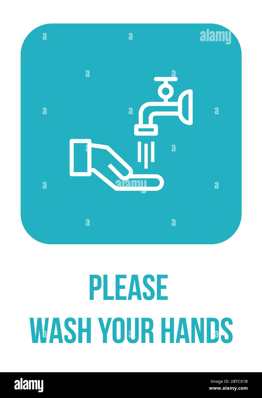 Please Wash Your Hands Sign Notice SelfAdhesive. Personal hygiene