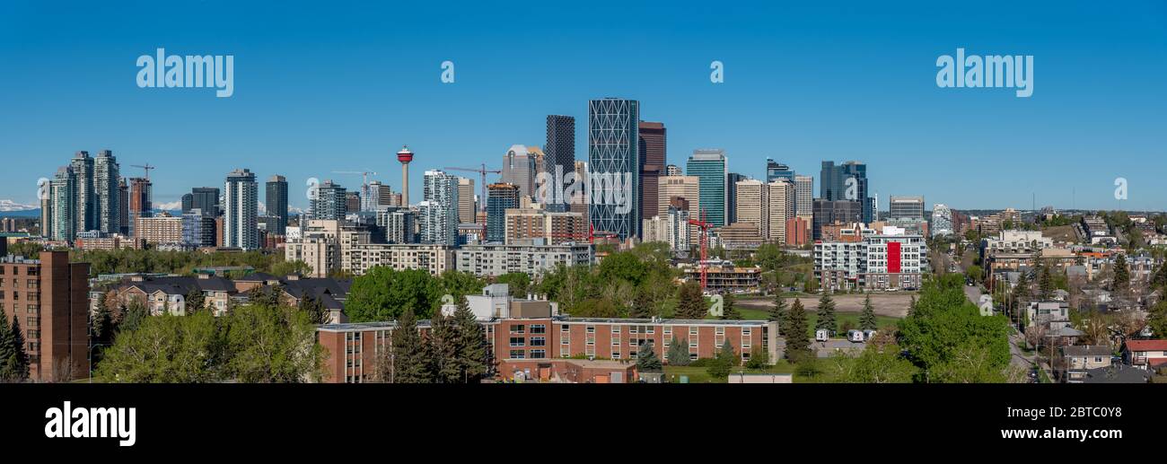View of Calgary's skyline on a beautiful spring morning Stock Photo - Alamy